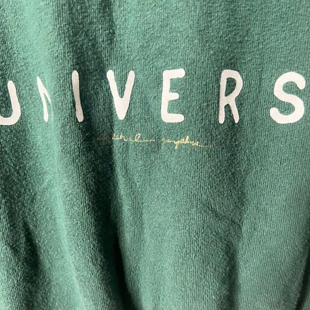 Spiritual Gangster Green Stars Trust The Universe Crop Ling Sleeve Top Sz XS - Picture 3 of 7